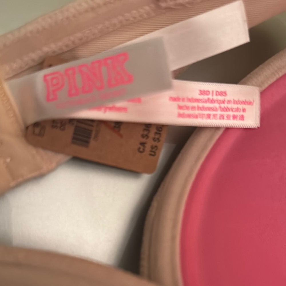 PINK Victoria's Secret Strapless Cream T-Shirt Bra Intimates - Picture 6 of 9